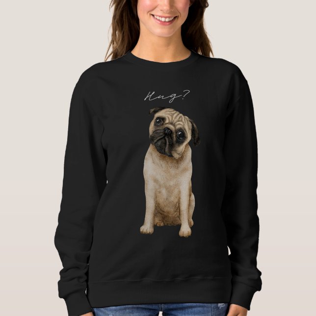 Moletom Pug Hug Cute Love Pugs Design (Frente)