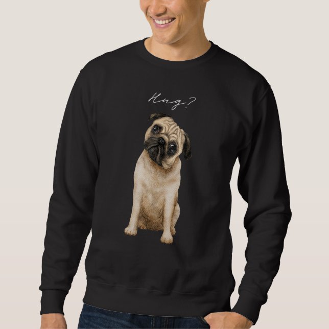 Moletom Pug Hug Cute Love Pugs Design (Frente)