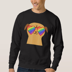 Moletom Pug Lgbtq Orgulho Adolescente Óculos de sol arco-í