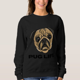 Moletom Pug Life - Cute Pug Face Cartoon