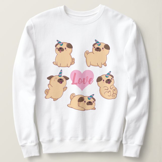 Moletom Pug Love (Frente do Design)