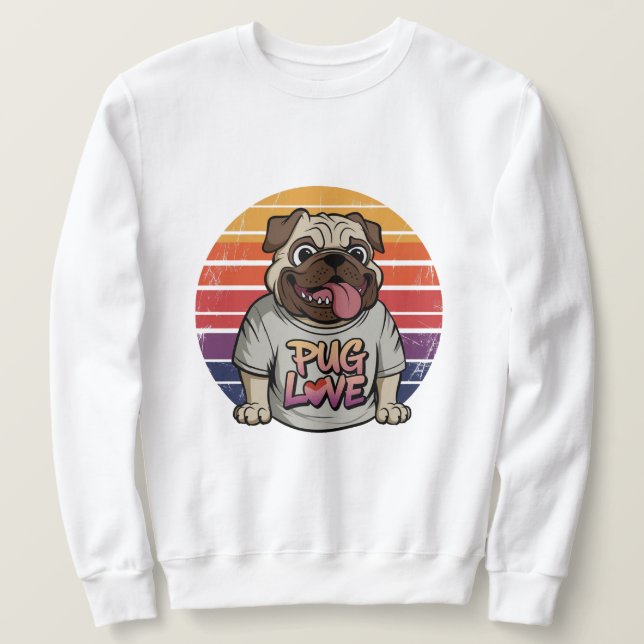 Moletom Pug Love Vibes (Frente do Design)