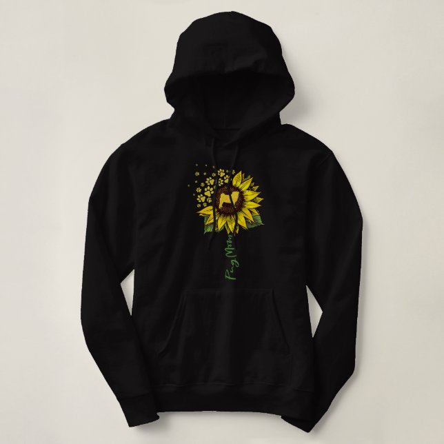 Moletom Pug Lover Cachorro Mãe Cachorro Sunflower Pug Cach (Frente do Design)