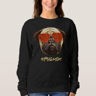 Moletom Pug Mãe Leopardo Óculos de sol Pug Dia da Mãe