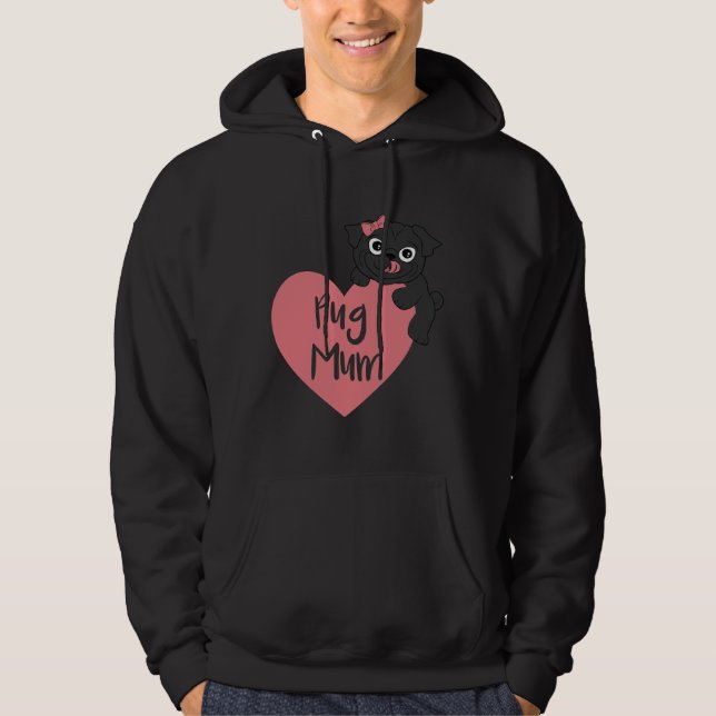 Moletom Pug Mãe Love Heart Classic T-Shirt 233 (Frente)