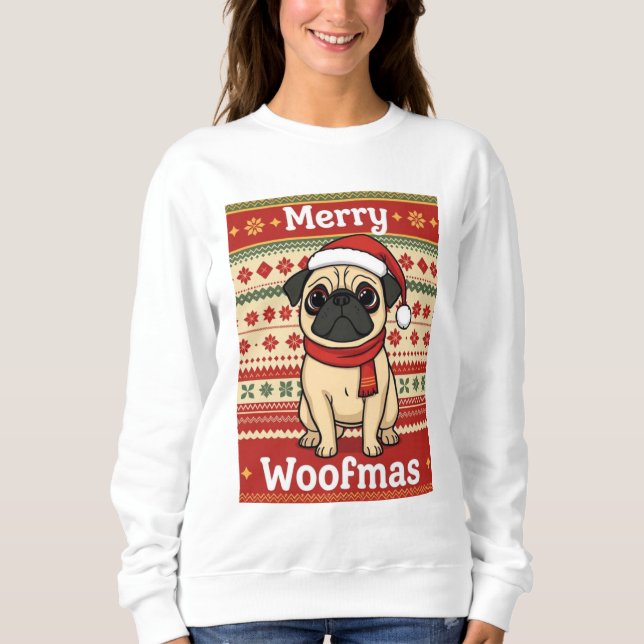 Moletom Pug Merry Woofmas (Frente)