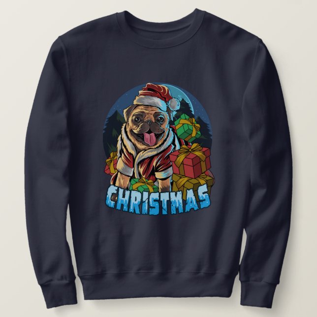 Moletom Pug Natal (Frente do Design)
