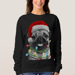 Moletom Pug Papais noeis Árvore de Natal Luzes Xmas Menino