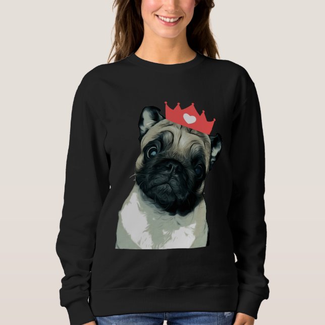 Moletom Pug Princess Classic T-Shirt 718 (Frente)