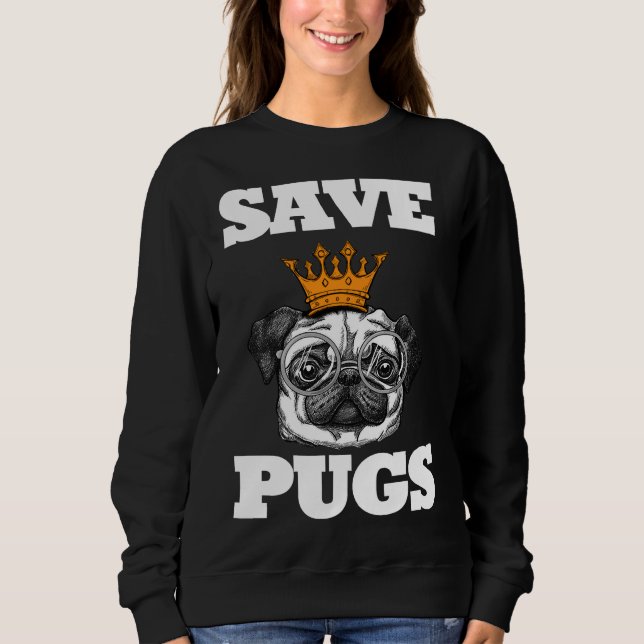 Moletom Pug Save the Pug Lovers Dog Proprietários de Cacho (Frente)