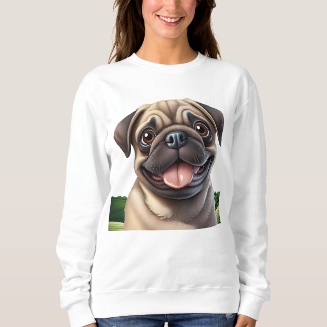 Moletom Pug sorridente bonito (Frente)