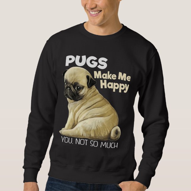 Moletom Pug Sweater Pug Funny Gifts Clássico T-Shirt 657 (Frente)