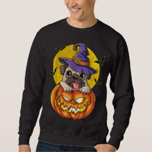 Moletom Pug Witch Pumpkin Halloween Meninas Pugkin Cão