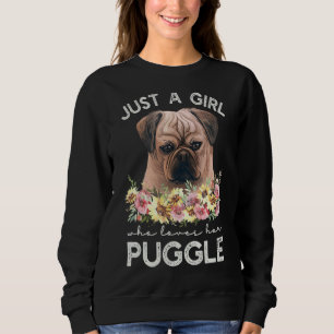 Moletom Puggle Apenas Uma Menina Que Ama Seu Puggle