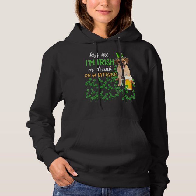 Moletom Puggle Beije-me Sou Irlandês, Bebado ou qualquer c (Frente)