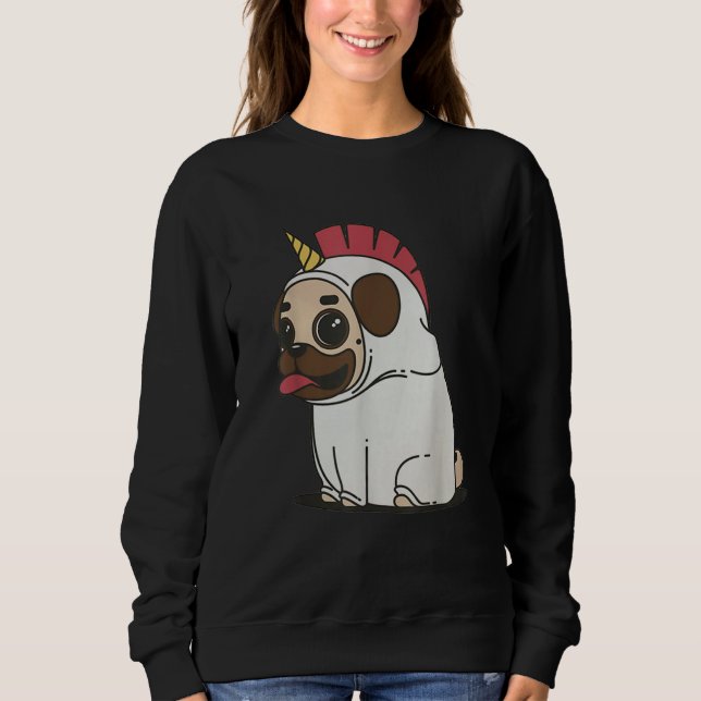 Moletom Pugicorn Pug in Unicorn Dress Pug Owner Dog Love (Frente)