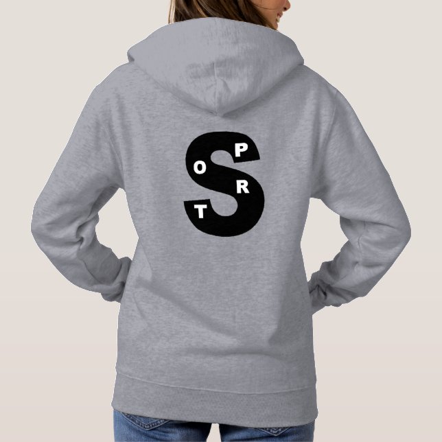 Moletom Pull à acpuche gris  femme  DESIGN SPORT  (Verso)
