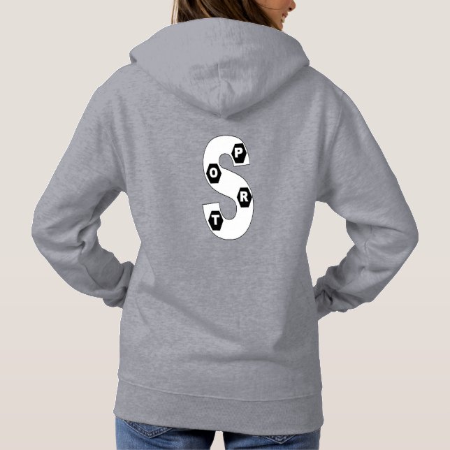 Moletom Pull à capuche gris  femme  DESIGN  SPORT  (Verso)