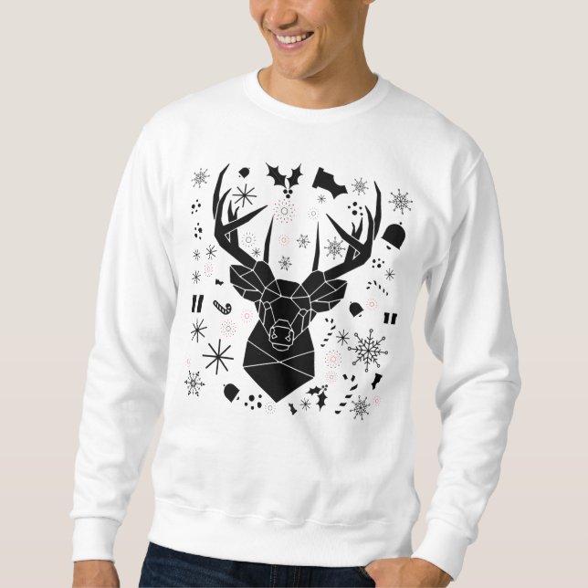 Moletom Pull de Noël fantaisie motifs tête de cerf- Homme (Frente)