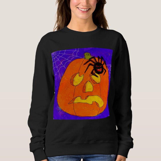 Moletom Pumpkin e Aranha Abstrato de Halloween (Frente)