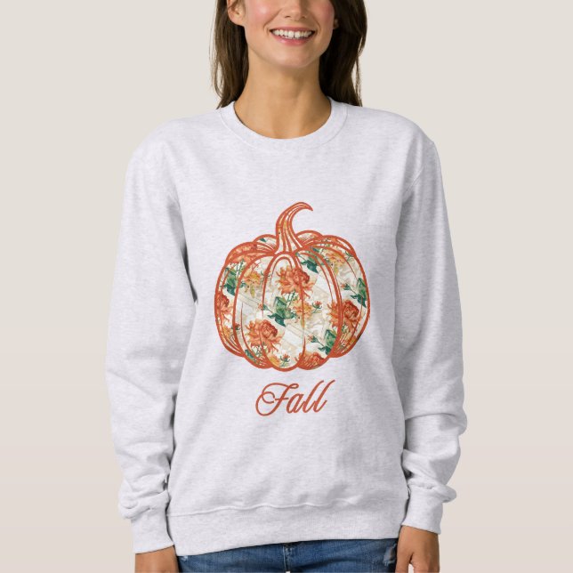 Moletom Pumpkin in a Chrysanthemum Pattern (Frente)