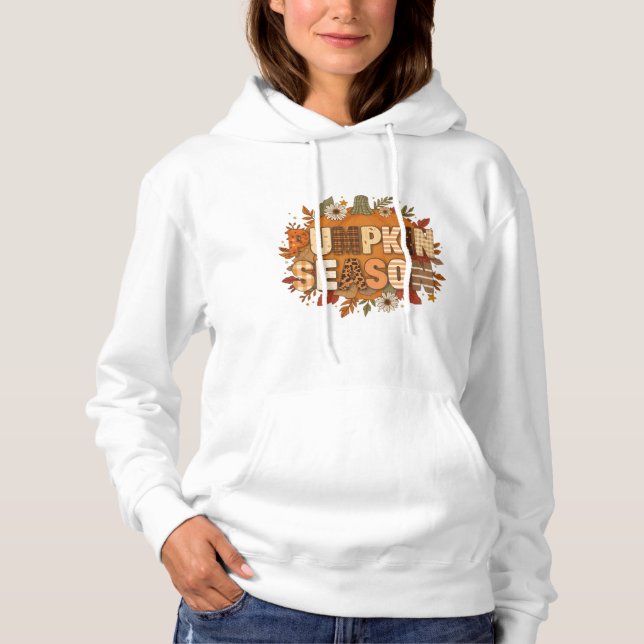 Moletom Pumpkin Season – Autumn Flowers & Cozy hoodie (Frente)