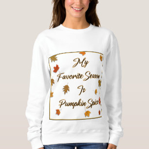 Moletom Pumpkin Spice, Queda, Branco, Capa Longa, Camisa-T