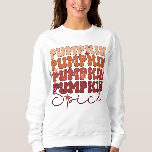Moletom Pumpkin Spice Retro Queda outono (Frente)