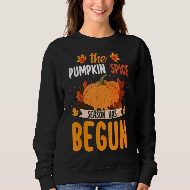 Moletom Pumpkin Spice Season Começou a Queda do outono (Frente)