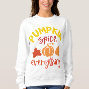 Moletom Pumpkin Spice Tudo Cai Citado com Folhas