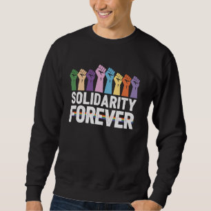 Moletom Punhos Levantados Coloridos Com Mensagem de Solida