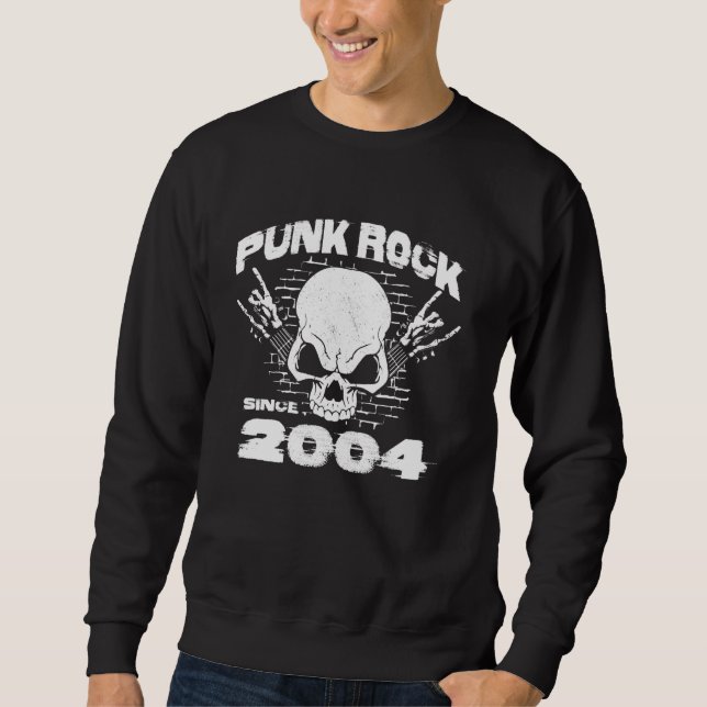 Moletom Punk Rock Desde 2004 - 20 do Skull Rock Hands (Frente)