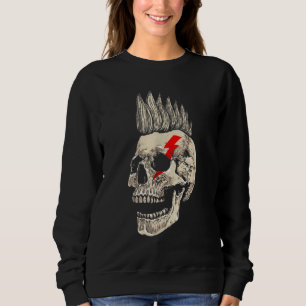 Moletom Punk Rock Skull Com Estilo Mohawk