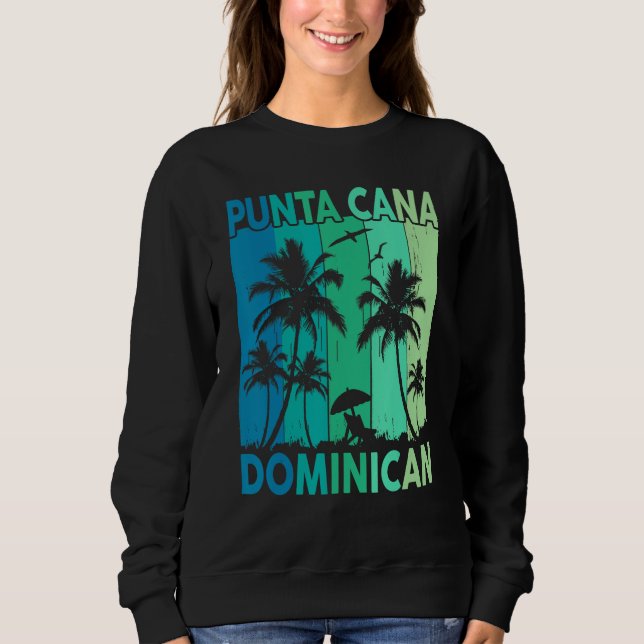 Moletom Punta Cana Dominican Vacation Shirt Palm Tree Beac (Frente)
