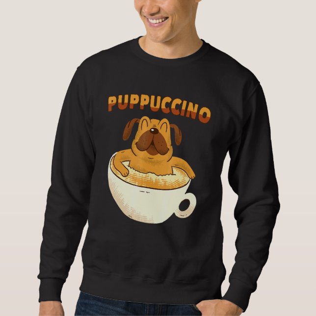 Moletom Puppuccino - Cães Cappuccino - Cães Café (Frente)