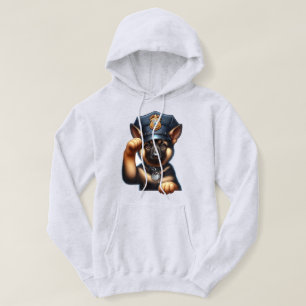 Moletom Puppy Vestido como Policial com Boné e Crachá