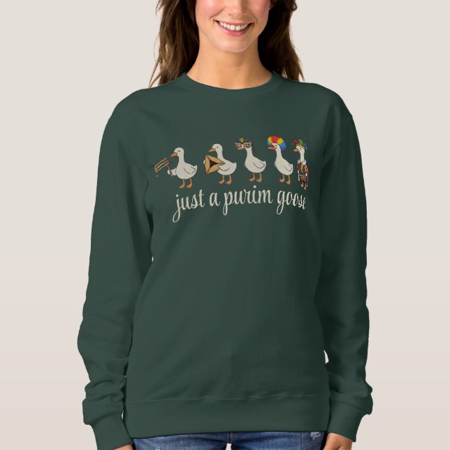 Moletom Purim Jewish Holiday Funny Goose (Frente)