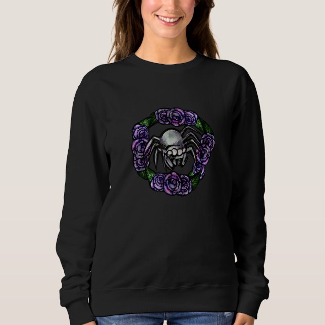 Moletom Purple Roses Jumping Spider Artwork watercolor (Frente)