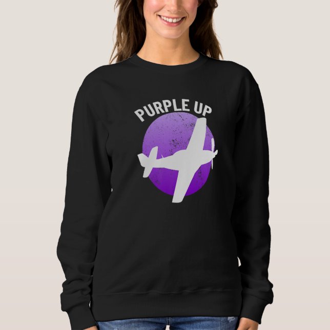 Moletom Purple Up P51 Mustang Military Kids boys P 51 Purp (Frente)