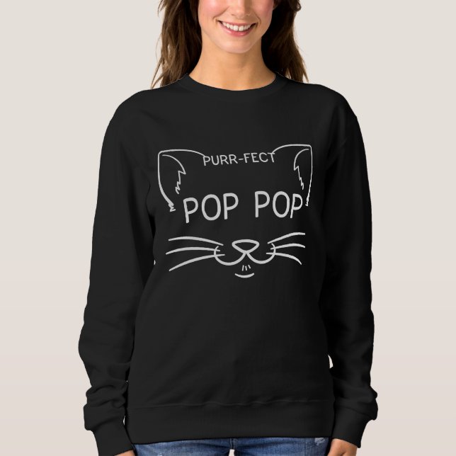 Moletom Purr fect Pop Pop Funny Cat Lover Grandfather Kitt (Frente)