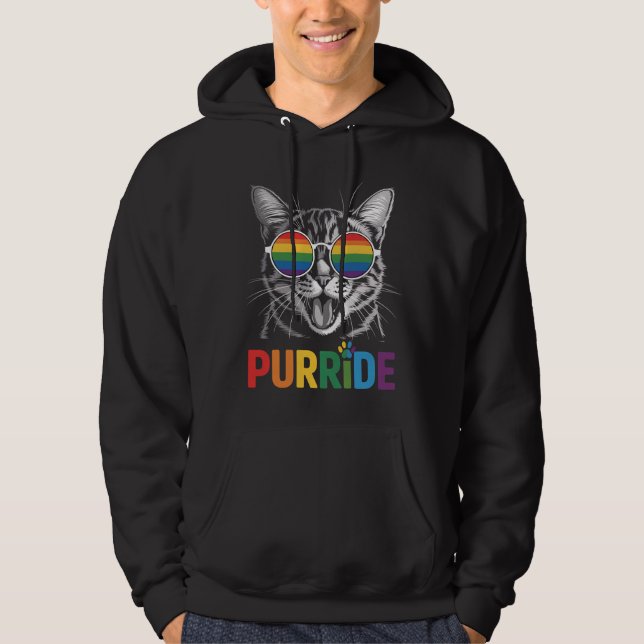 Moletom Purride Cat Gay Lésbica Rainbow LGBTQ Ally Pride (Frente)