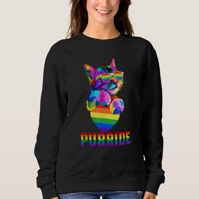 Moletom Purride Cat Gay Pride LGBT Month 2023 LGBT Love Ca (Frente)