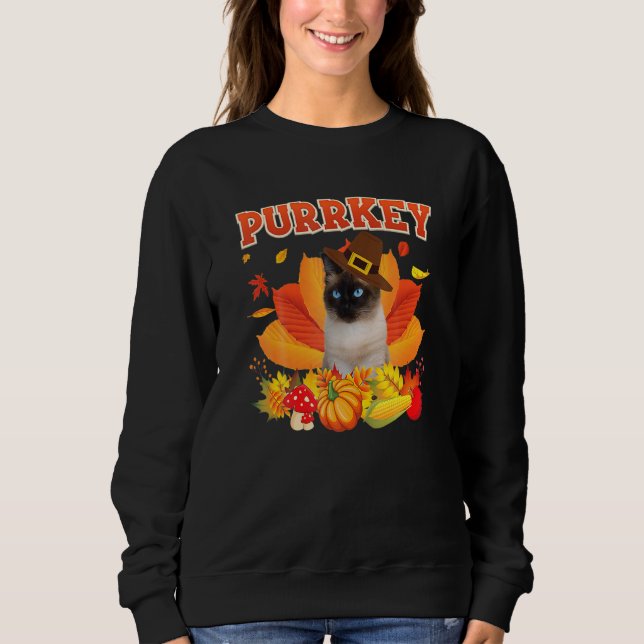 Moletom Purrkey Siamese Cat Urkey Hanksanding Pumpkin (Frente)