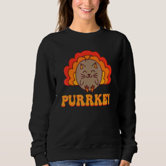 Moletom Purrkey Turkey Cat Pun Thanksgiving Cat 1