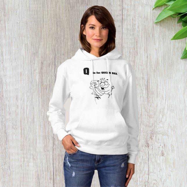 Moletom Q é para Rainha Bee Womens Hoodie (Criador carregado)