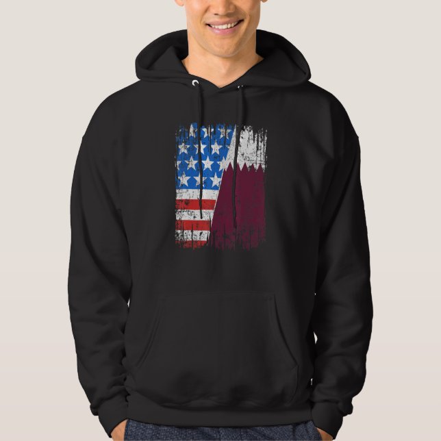 Moletom Qatari American Flag Qatar Usa (Frente)