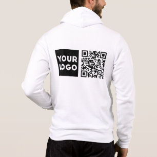 Moletom QR code editável e logotipo ou imagem da sua empre