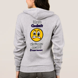Moletom Qual é a sua desculpa... o Hoodie de Crohn