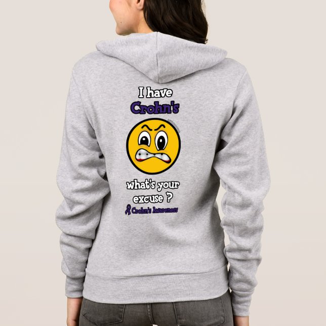 Moletom Qual é a sua desculpa... o Hoodie de Crohn (Verso)