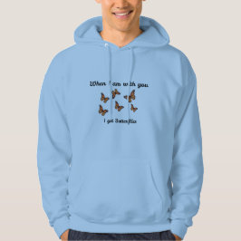 Moletom Quando Estou Contigo Fico Com Borboletas Capuz Rom